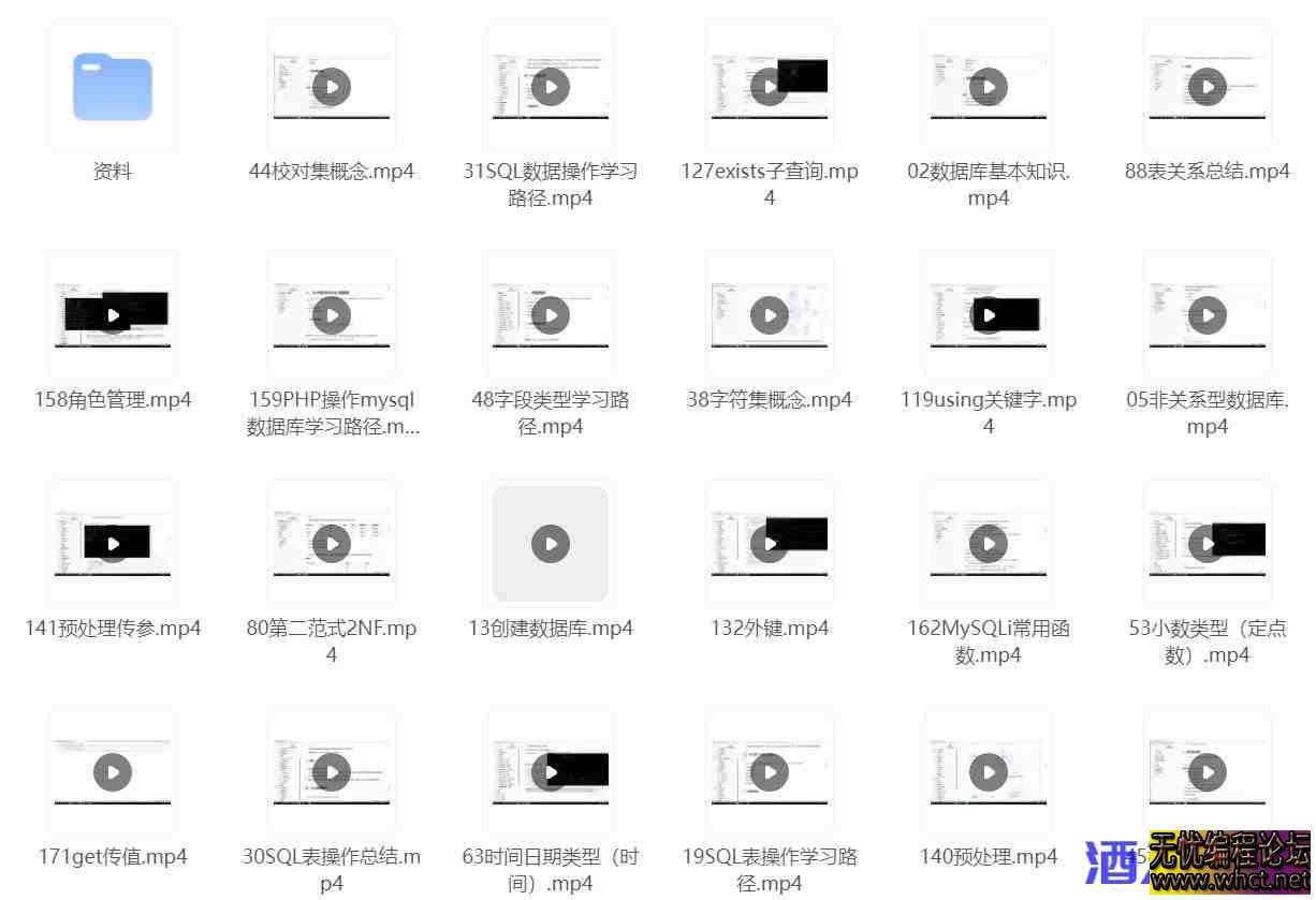 6天掌握Mysql基础视频【完整资料】  4329 无忧技术吧www.92wuyou.cn