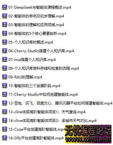 最新从零搭建DeepSeek+智能体&amp;知识库【MP4】【2.1G】  7171 无忧技术吧www.92wuyou.cn