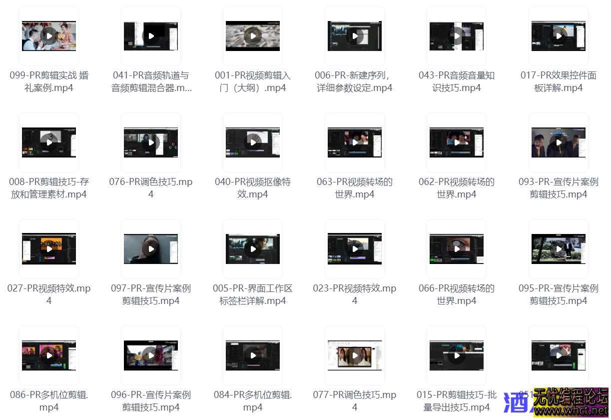 PR从零基础入门到视频剪辑大神教程（100集全）  337 无忧技术吧www.92wuyou.cn