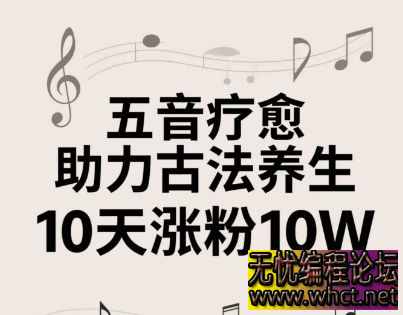 古法五音养生教程，五音疗愈的视频的制作方法，2-4小时就能学会，作者10天涨粉10W  5318 无忧技术吧www.92wuyou.cn