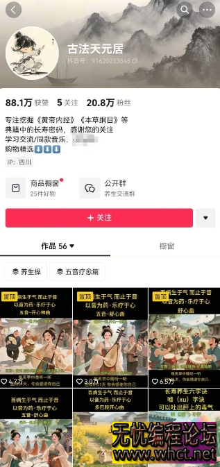 古法五音养生教程，五音疗愈的视频的制作方法，2-4小时就能学会，作者10天涨粉10W  4091 无忧技术吧www.92wuyou.cn