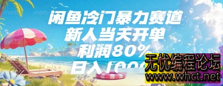 闲鱼冷门暴力赛道，新人当天开单，利润80%，日入几张，长期可做【揭秘】  2724 无忧技术吧www.92wuyou.cn