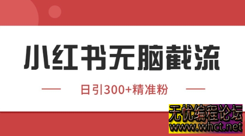 小红书只要你有同行就能获客，独家野路子获客玩法，暴力截流【揭秘】  9000 无忧技术吧www.92wuyou.cn