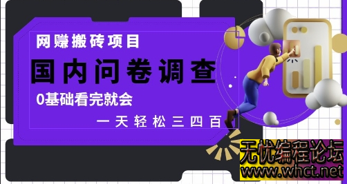 国内问卷调查搬砖项目全攻略：0 基础日赚 300+，碎片化时间轻松变现  5940 无忧技术吧www.92wuyou.cn