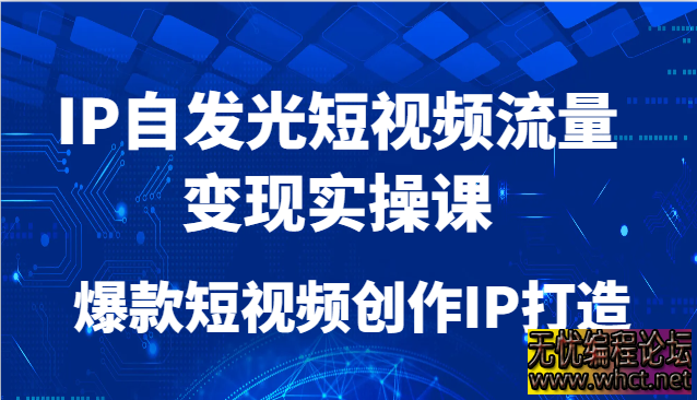 IP 自发光短视频流量变现实操课全解析：从爆款创作到 IP 变现的完整路径  6536 无忧技术吧www.92wuyou.cn