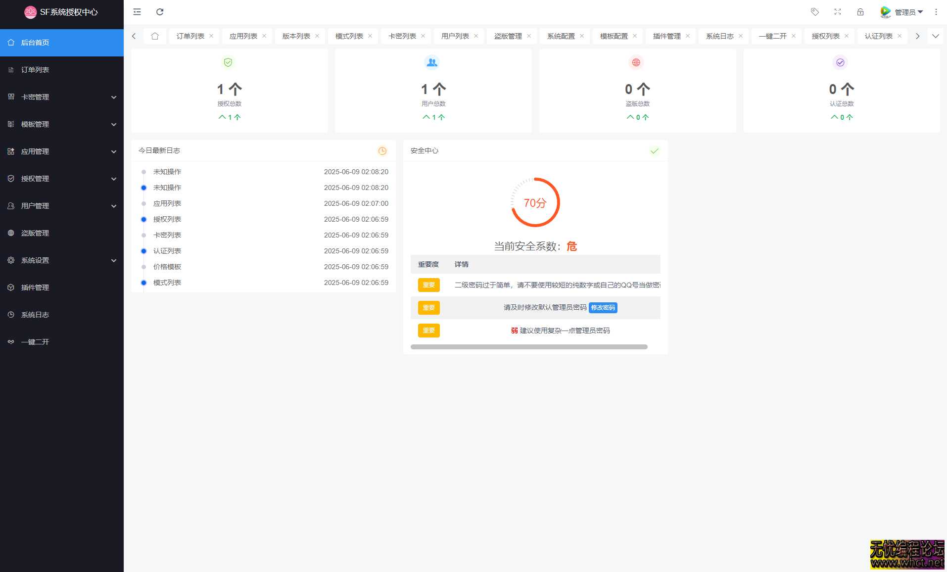 SF 授权系统源码 v5.2 全开源无加密 - 开发者必备的软件授权解决方案  2916 无忧技术吧www.92wuyou.cn