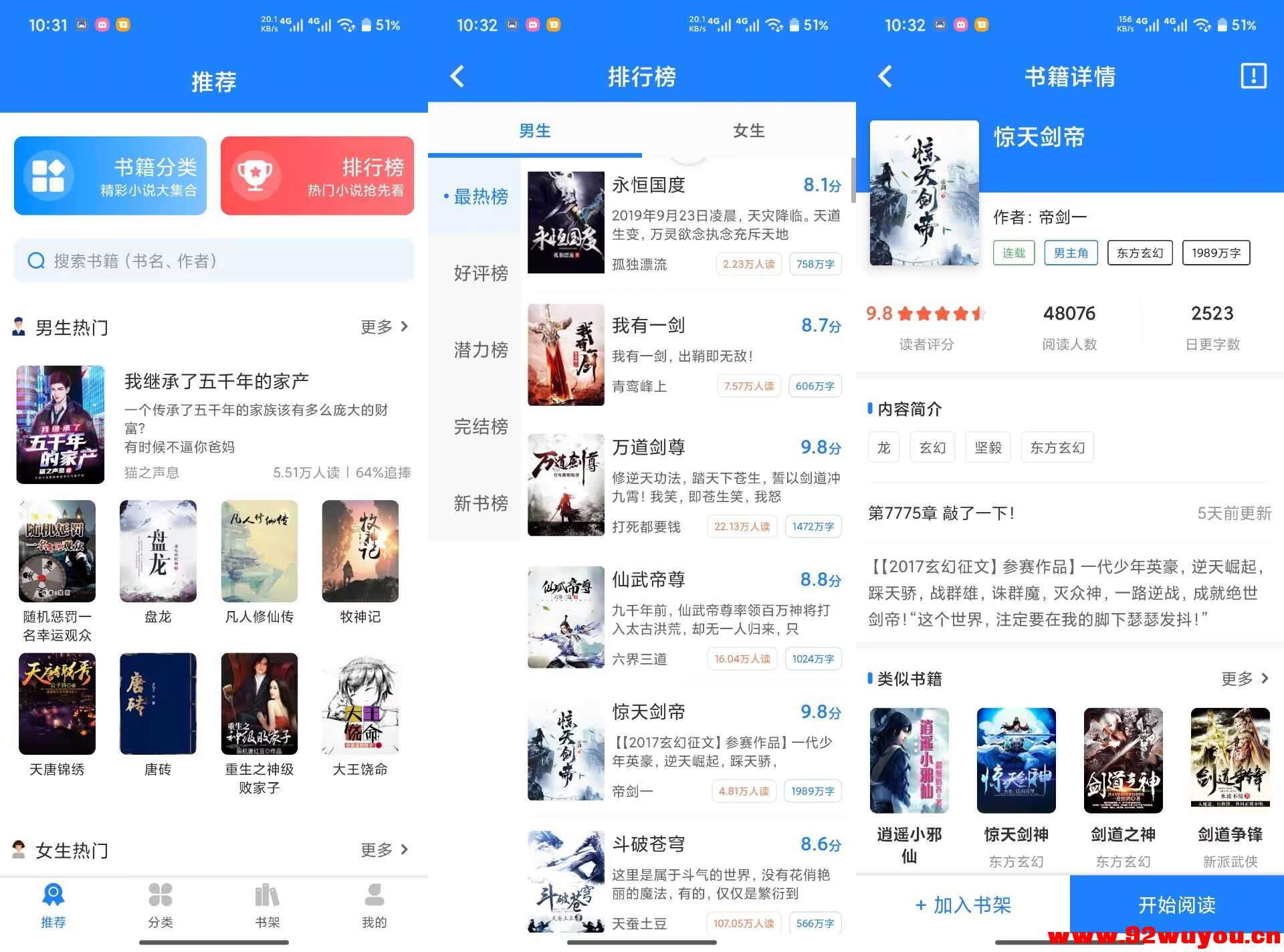 【小说大全】2.3.5 各类小说资源全免费 实时更新  163 无忧技术吧www.92wuyou.cn