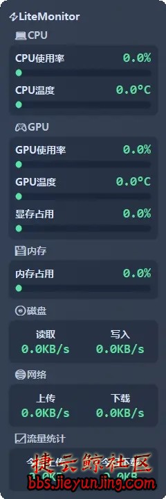LiteMonitor：一款轻量级、高度可定制的开源桌面硬件监控工具  3644 捷云鲸社区bbs.jieyunjing.com